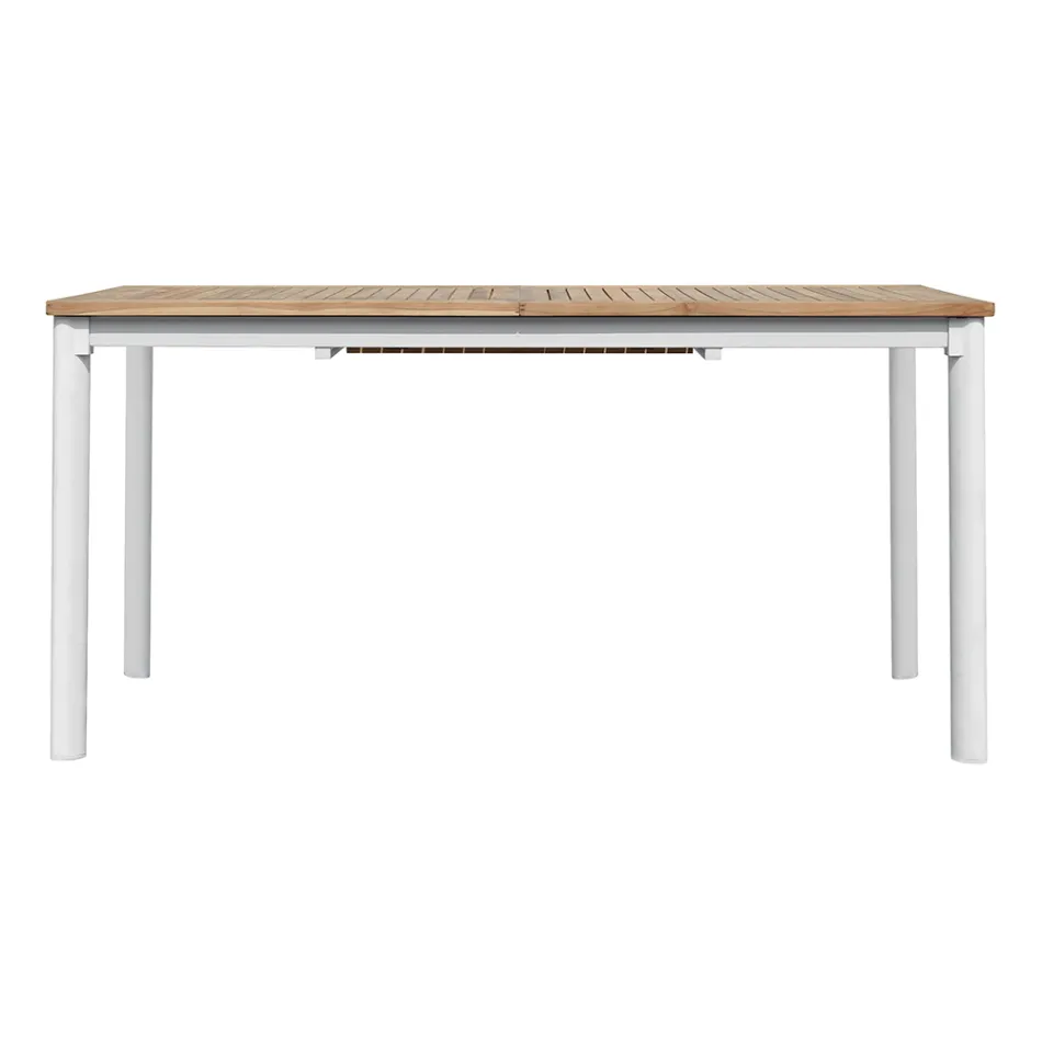 Extendable Butterfly Table to 210 cm in Aluminum and Teak Top - Incanto Viadurini