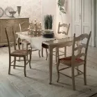 Extendable Table with 4 Chairs in Light Dove Gray Made in Italy - Celestino Viadurini
