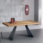 Extendable Table with Central Extension in Veneered Wood - Aperol Viadurini