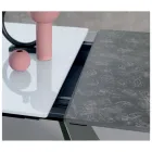Extendable Table with Side Extension in Milk Glass - Aperol Viadurini