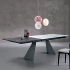 Extendable Table with Side Extension in Milk Glass - Aperol Viadurini