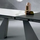 Extendable Table with Side Extension in Glass Ceramic - Aperol Viadurini