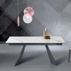 Extendable Table with Side Extension in Glass Ceramic - Aperol Viadurini