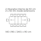 Extendable Table with Central Opening and Folding Edge Made in Italy - Dalmatian Viadurini
