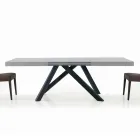 Extendable Table with Synchronized Central Opening in Laminate - Settimmio Viadurini
