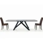 Extendable Table with Synchronized Central Opening in Laminate - Settimmio Viadurini