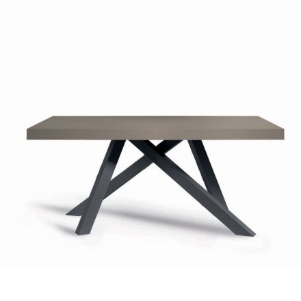 Extendable Table with Synchronized Side Opening in Melamine - Settimmio Viadurini