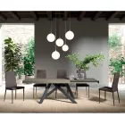 Extendable Table with Synchronized Side Opening in Melamine - Settimmio Viadurini