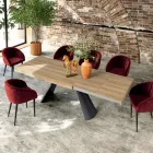 Extendable Table with Synchronized Side Opening Made in Italy - Glasses Viadurini