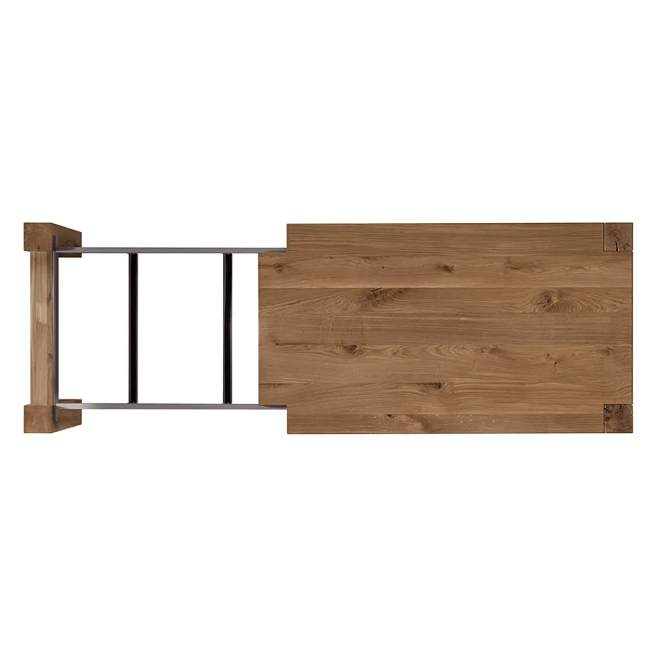 Extendable Table with Veneered Legs and Top Made in Italy - Tash Viadurini