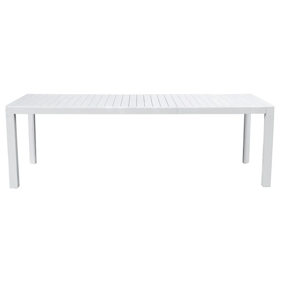 Extendable Table with Sliding Legs and Aluminum Slatted Top - Supernova Viadurini