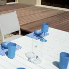 Extendable Table with Sliding Legs and Aluminum Slatted Top - Supernova Viadurini