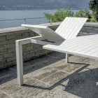 Extendable Table with Sliding Legs and Aluminum Slatted Top - Supernova Viadurini