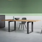 Extendable Table with Debarked Top and Edge Made in Italy - Aravis Viadurini