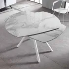 Extendable table with ceramic top and metal legs, Lozzolo Viadurini
