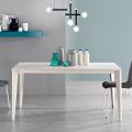 Extendable Table with Ice White Cement Melamine Top - Ariel