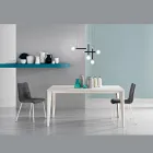 Extendable Table with Ice White Cement Melamine Top - Ariel Viadurini