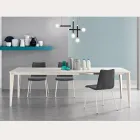 Extendable Table with Ice White Cement Melamine Top - Ariel Viadurini