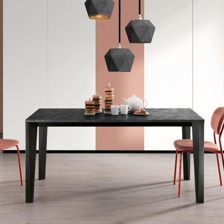 Extendable Table with Melamine Top and Metal Base - Ariel Viadurini