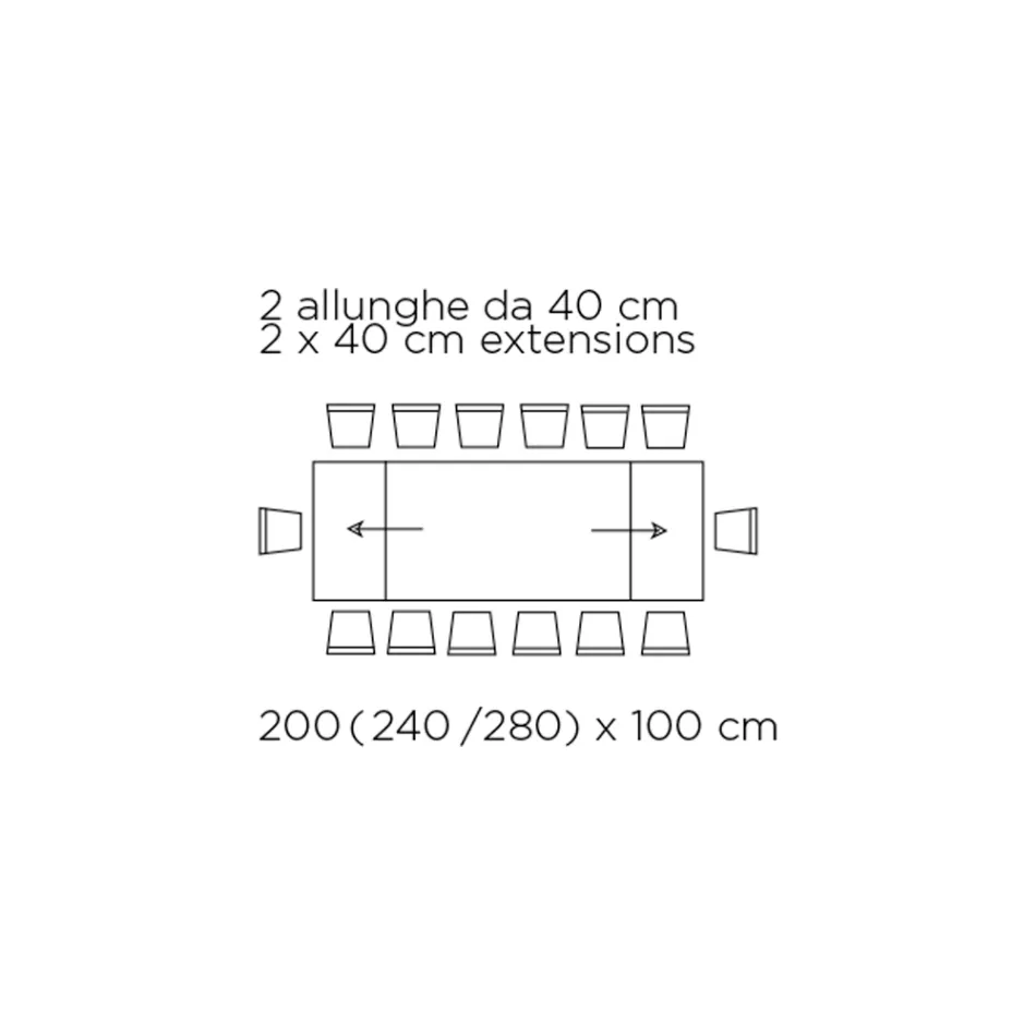 Extendable Table with Glass Top Made in Italy - Equatore Viadurini