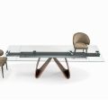 Extendable Table with Glass Top Made in Italy - Equatore