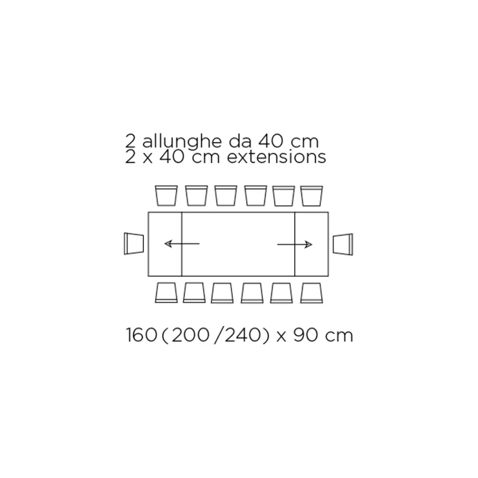 Extendable Table with Glass Top Made in Italy - Equatore Viadurini