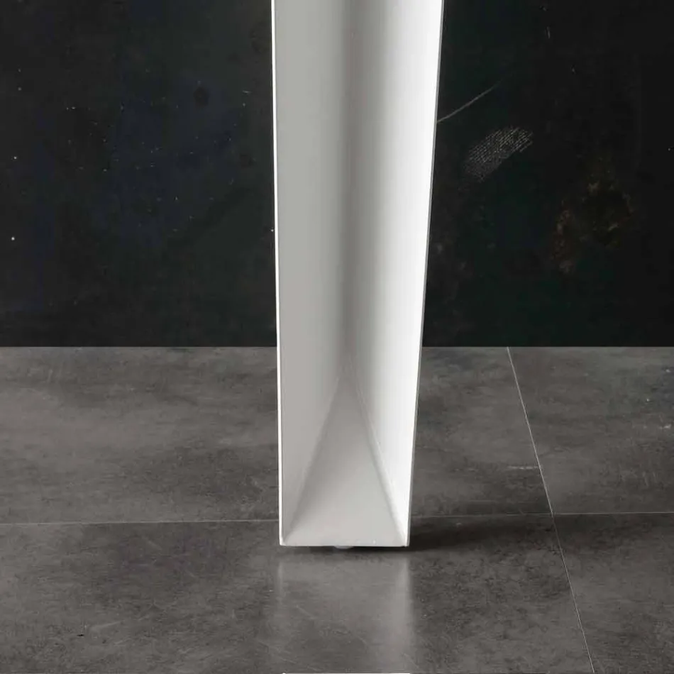 Extendable table with modern tempered glass top Baltimora Viadurini