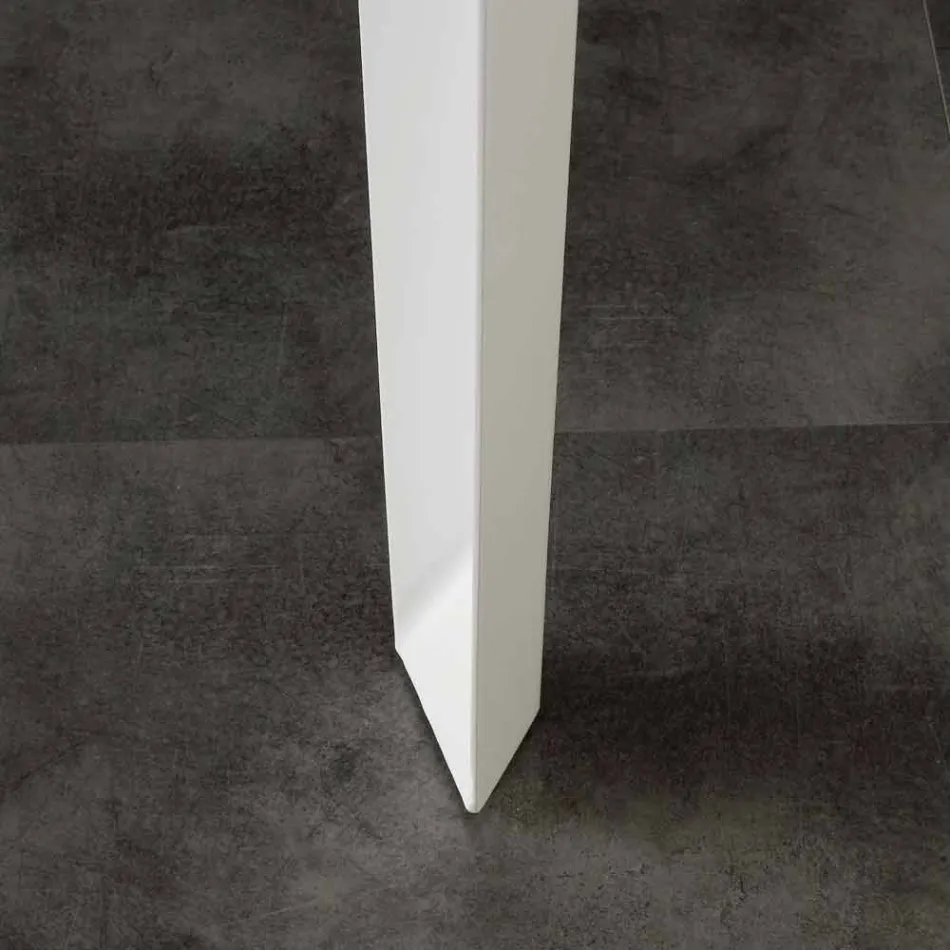 Extendable table with modern tempered glass top Baltimora Viadurini