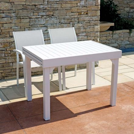 Outdoor Extendable Table with Aluminum Slatted Top - Supernova Viadurini