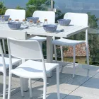 Outdoor Extendable Table with Aluminum Slatted Top - Supernova Viadurini