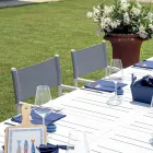 Outdoor Extendable Table with Aluminum Slatted Top - Supernova Viadurini