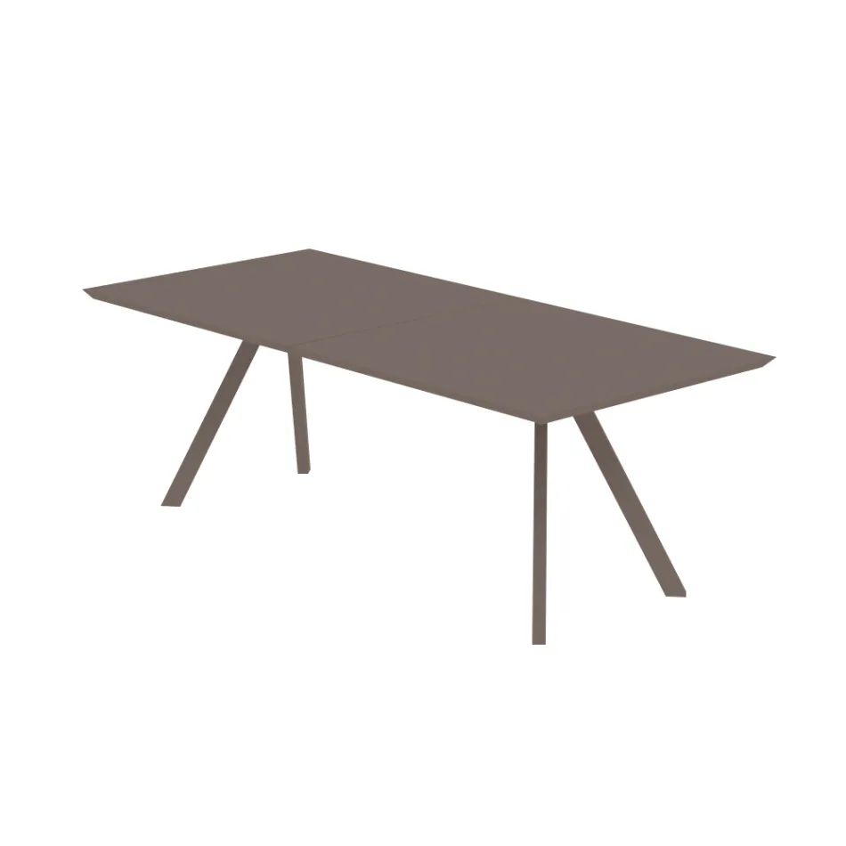Extendable Garden Table in Galvanized Steel Made in Italy - Brienne Viadurini