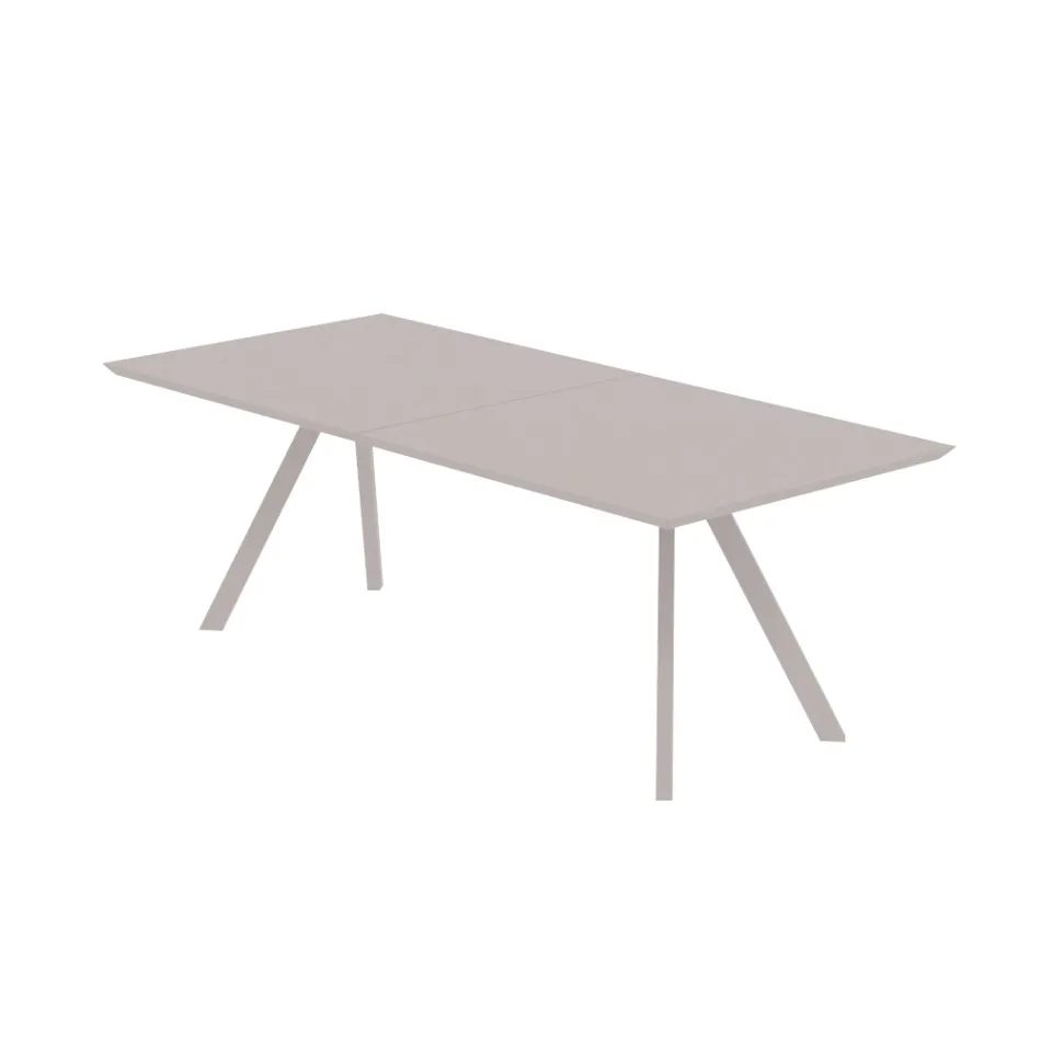 Extendable Garden Table in Galvanized Steel Made in Italy - Brienne Viadurini
