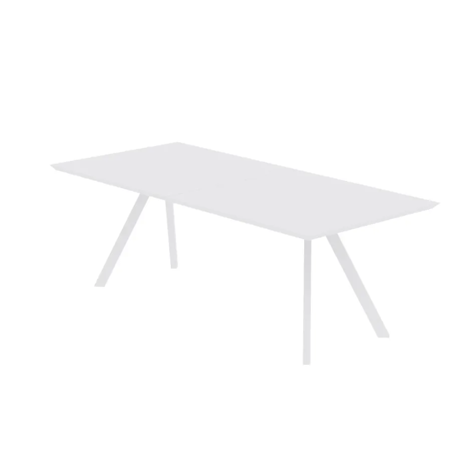 Extendable Garden Table in Galvanized Steel Made in Italy - Brienne Viadurini