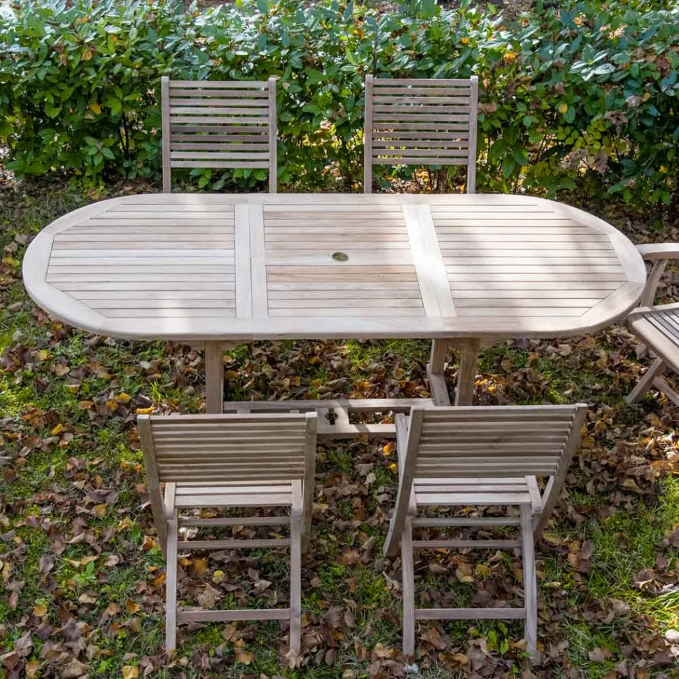 Extendable Garden Table in Teak in Different Sizes - Yggdrasil Viadurini