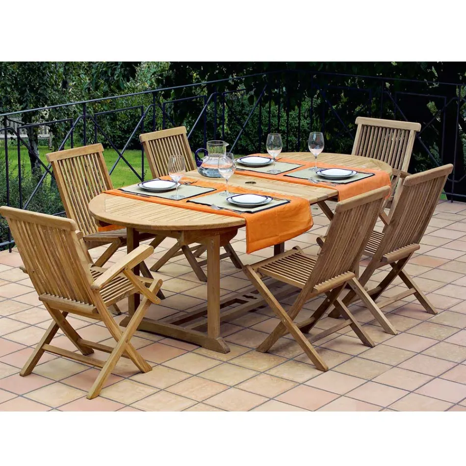 Extendable Garden Table in Teak in Different Sizes - Yggdrasil Viadurini