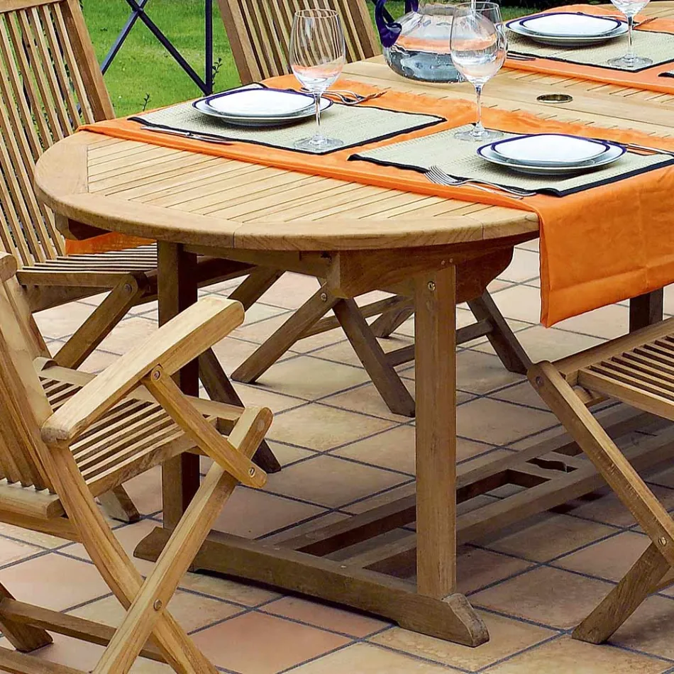 Extendable Garden Table in Teak in Different Sizes - Yggdrasil Viadurini