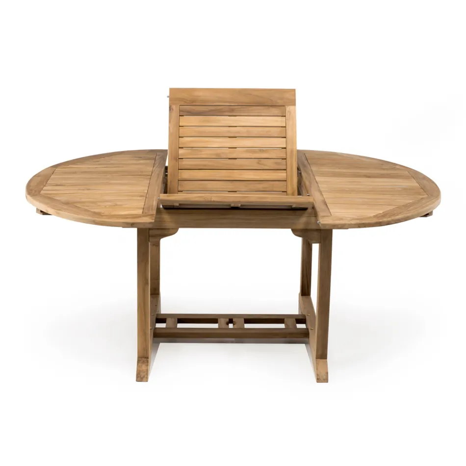 Extendable Garden Table in Natural Teak - Yggdrasil Viadurini