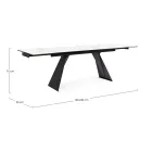 Extendable Dining Table 240 cm Glass and Ceramic Top - Barone Viadurini