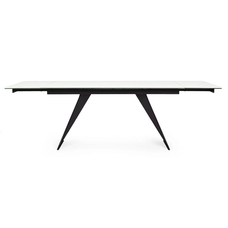 Extendable Dining Table 240 cm Glass and Ceramic Top - Barone Viadurini