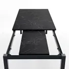 Extendable Living Room Table with Melamine Top and Metal Legs - Shaila Viadurini