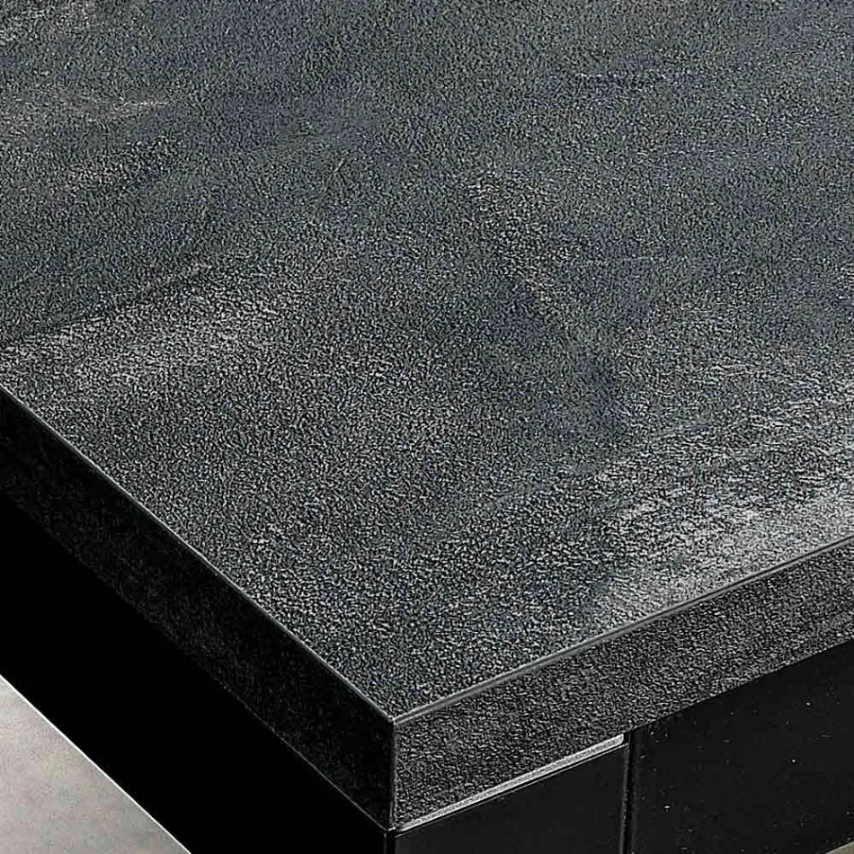 Extendable Living Room Table with Melamine Top and Metal Legs - Shaila Viadurini