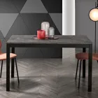 Extendable Living Room Table with Melamine Top and Metal Legs - Shaila Viadurini
