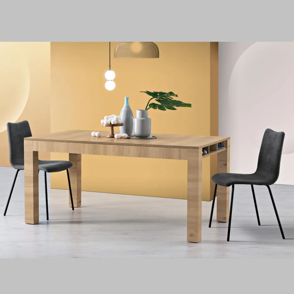 Extendable Living Room Table in Melamine Made in Italy - Ondine Viadurini