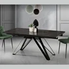 Extendable Living Room Table in Metal and Glass Ceramic Made in Italy - Meluso Viadurini