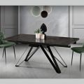 Extendable Living Room Table in Metal and Glass Ceramic Made in Italy - Meluso