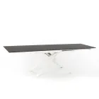 Extendable design table with metal legs, Lucera Viadurini