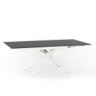 Extendable design table with metal legs, Lucera Viadurini