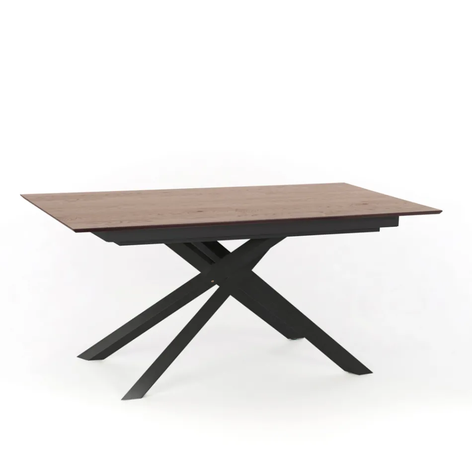 Extendable design table with metal legs, Lucera Viadurini