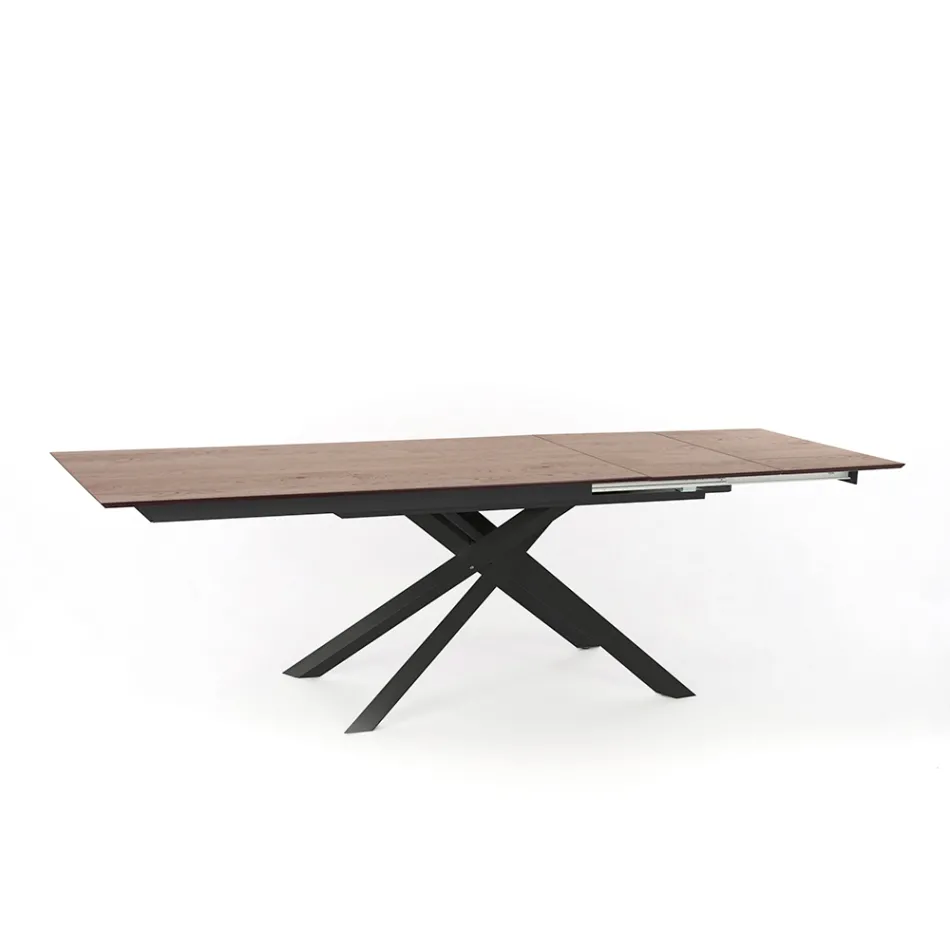 Extendable design table with metal legs, Lucera Viadurini